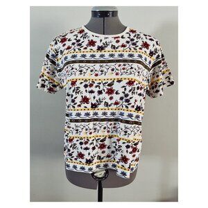 VTG Talbots SP Muti Color Floral Cotton Crop Tee